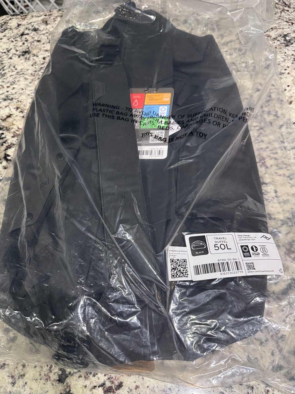 Peak Design 50l Black Performance Duffle (Nwt) — image 4 of 6